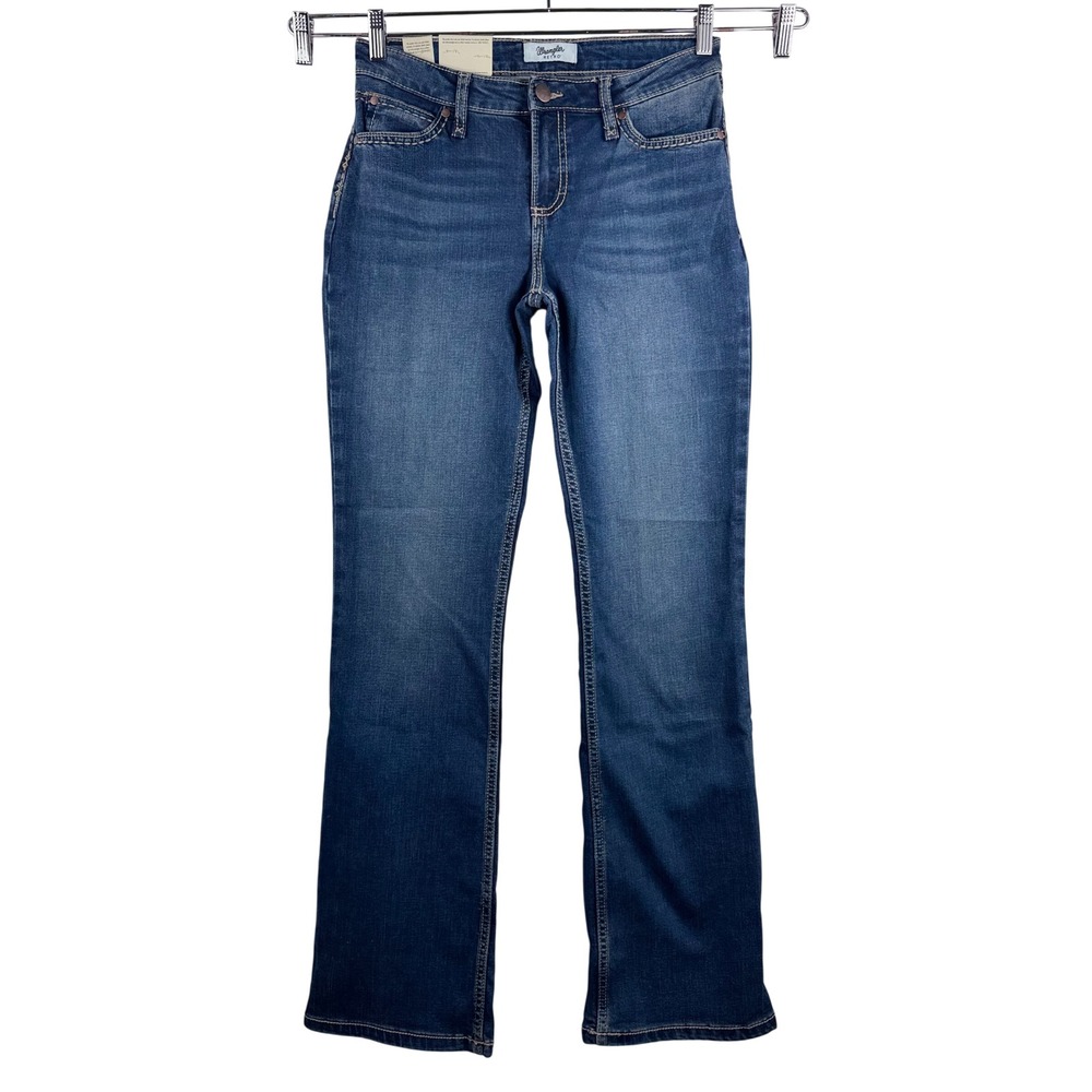 Wrangler Retro Mae Jeans sz 28 Blue Mid Rise Boot Cut‎ rodeo western
